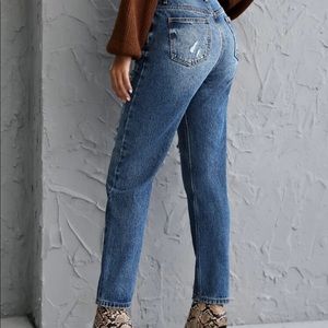 Dark distressed jeans